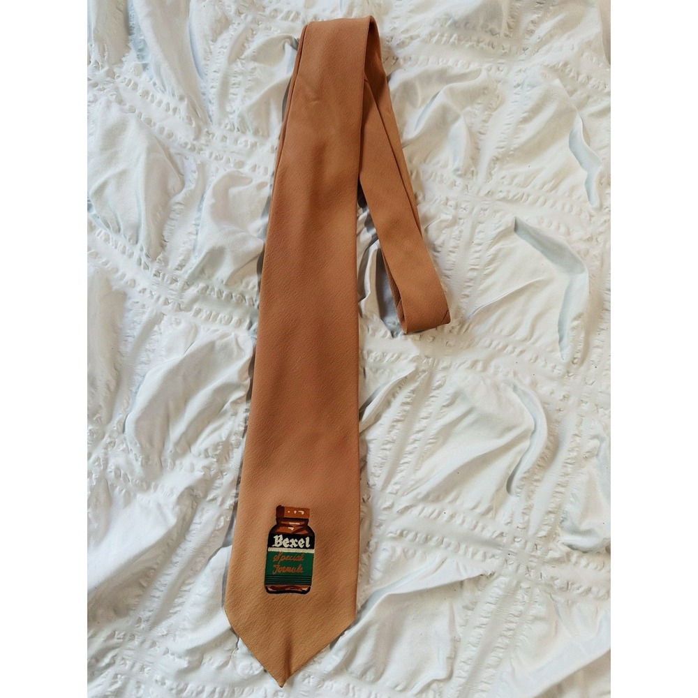 Bexel Peach Silk Tie Retro Vintage 70s